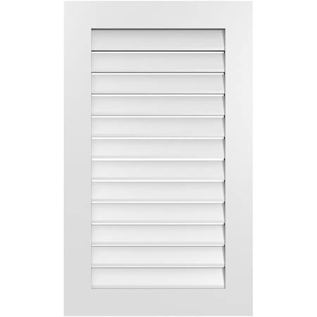 Ekena Millwork Vertical Surface Mount PVC Gable Vent: Functional, w/ 3-1/2"W x 1"P Standard Frame, 24"W x 40"H GVPVE24X4001SF